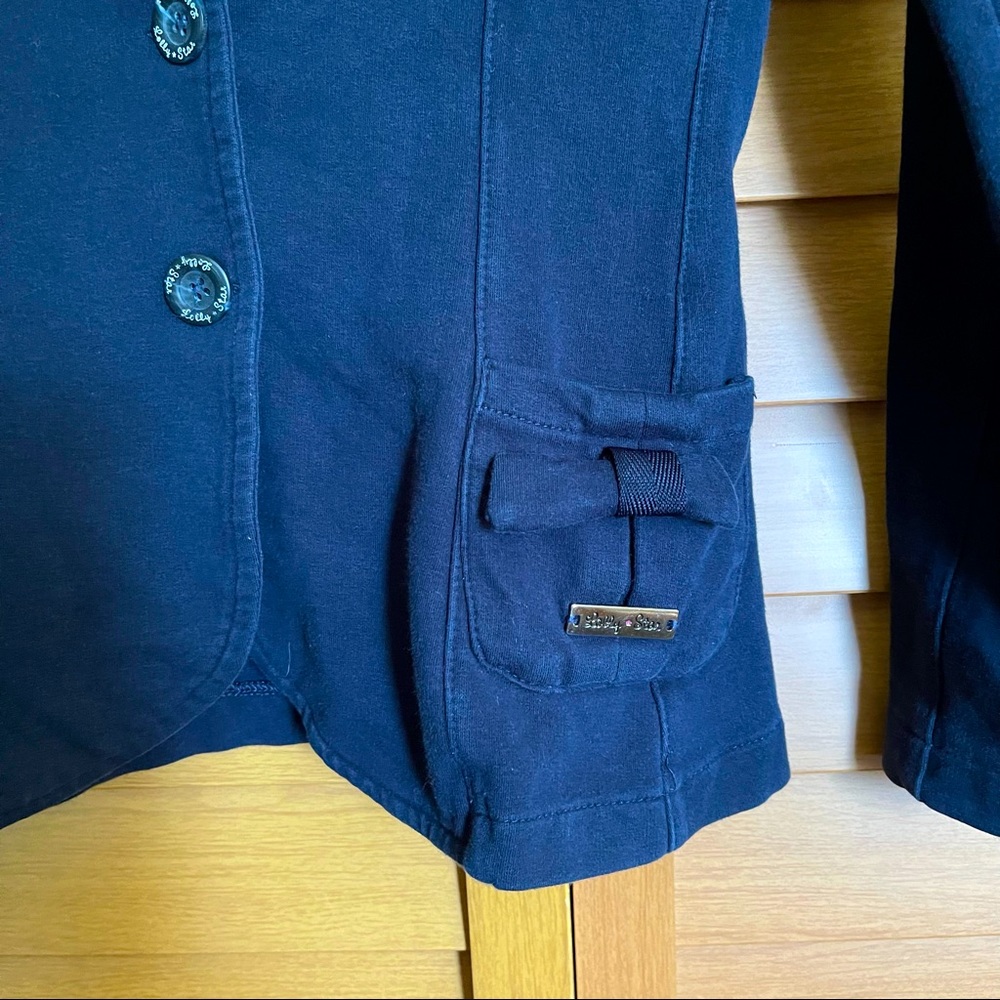 ** Must Bundle** Lolly Star Blue Cotton Designer Bow TV Star Coat Blazer Jacket - Picture 2 of 11